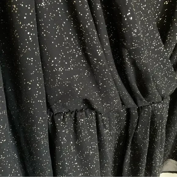 Lane Bryant | metallic print tunic long sleeve elastic waist cross front v neck - Picture 11 of 12